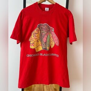Vintage 1994 Chicago Blackhawks  🏒 tee shirt NHL TMCO single stitch
